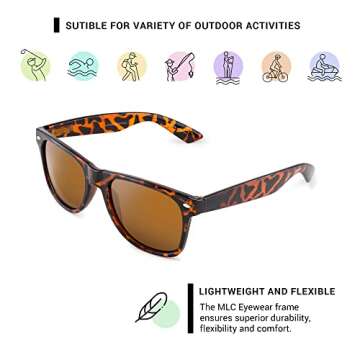 Retro Classic Horn Rimmed Sunglasses - Unisex Tortoise Frame