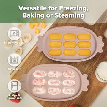 Haakaa Baby Popsicle Mold - Baby Food Maker & Breastmilk Teething Freezer Tray - BPA Free Silicone-Pink