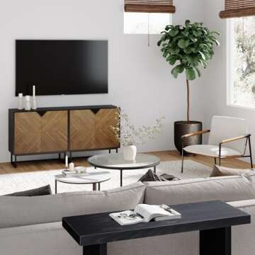 Nathan James Enloe Accent Cabinet in Rustic Pine Wood Finish