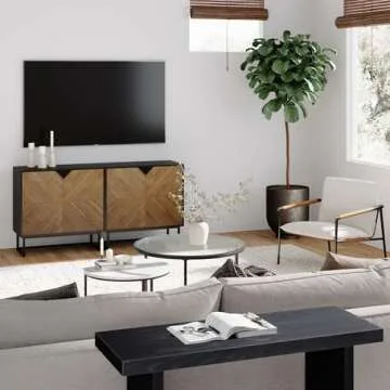 Nathan James Enloe Accent Cabinet in Rustic Pine Wood Finish