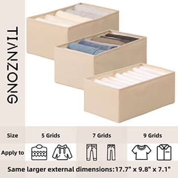 Versatile TIANZONG 3-Piece Wardrobe Clothes Organizer Set
