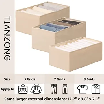 Versatile TIANZONG 3-Piece Wardrobe Clothes Organizer Set