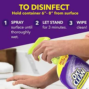 OxiClean Bathroom Cleaner, Shower, Tub & Tile, Powered by OxiClean Stainfighters, 32 oz