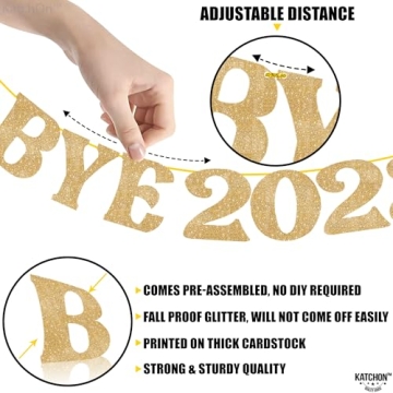 Glitter Gold Happy New Year Banner - 10ft Celebration