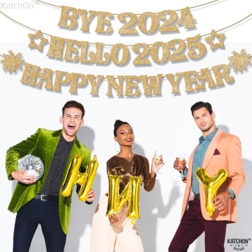 Glitter Gold Happy New Year Banner - 10ft Celebration