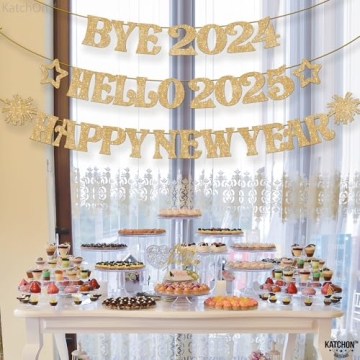 Glitter Gold Happy New Year Banner - 10ft Celebration