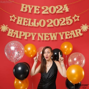 Glitter Gold Happy New Year Banner - 10ft Celebration