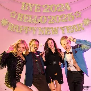 Glitter Gold Happy New Year Banner - 10ft Celebration