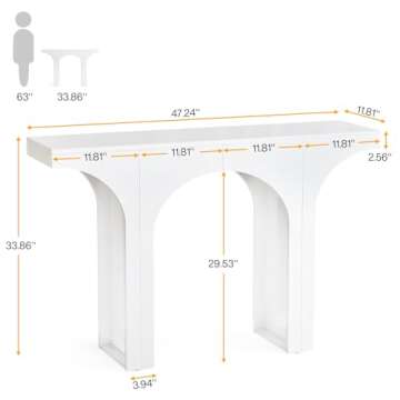 Tribesigns 47 Inches Console Table - Unique Modern Entryway & Foyer Table with Arch Base