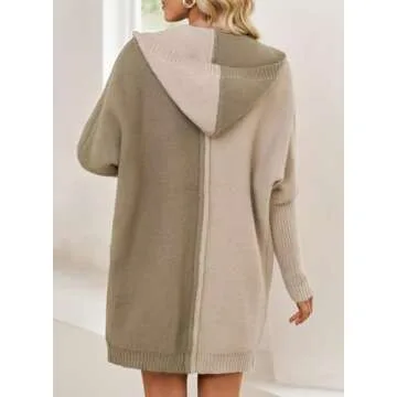 Astylish Women Hooded Color Block Cardigan for Comfort