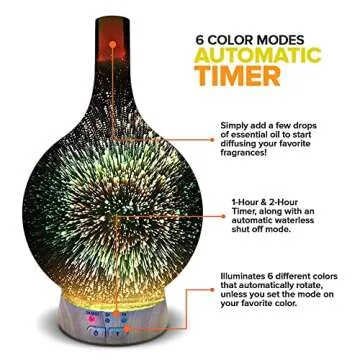 Essential Oil Diffuser with Colorful LED and Timer