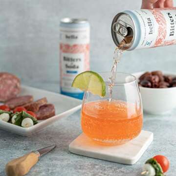 Hella Cocktail Co. Classic Dry Aromatic Bitters & Soda - 12oz Cans (Pack of 4) - Ready to Drink or Use as Cocktail Mixer - Zero Sugar, All Natural Ingredients, Made with Gentian Tincture