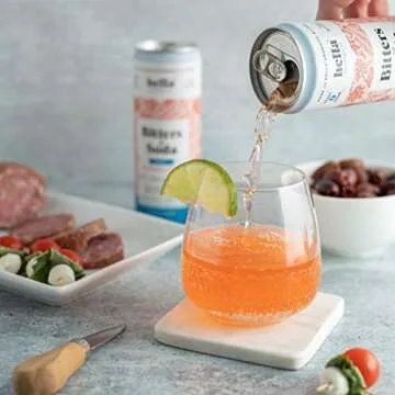 Hella Cocktail Co. Classic Dry Aromatic Bitters & Soda - 12oz Cans (Pack of 4) - Ready to Drink or Use as Cocktail Mixer - Zero Sugar, All Natural Ingredients, Made with Gentian Tincture