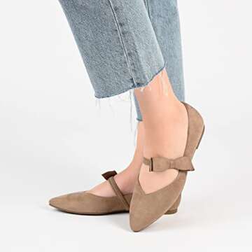 Chic Vegan Leather Ballet Flats for Women - Journee Collection