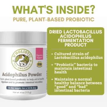 Wholistic Acidophilus Probiotic for Dogs - Digestive Health Boost