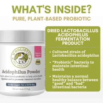Wholistic Acidophilus Probiotic for Dogs - Digestive Health Boost