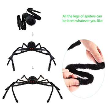 Halloween Spider 4.2ft Realistic LED Eyes Scary Sound