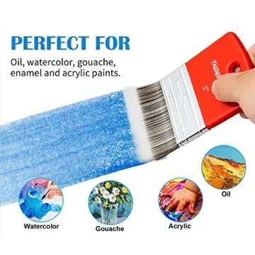 Falling in Art Flat Paddle Paint Brush, Scale Brush for Oil and Acrylic Paints,4 Inch