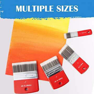 Falling in Art Flat Paddle Paint Brush, Scale Brush for Oil and Acrylic Paints,4 Inch
