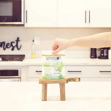 USDA Organic Sweet Ginger Pear Tummydrops, Gluten Free & Vegan. 33 Individually Wrapped Organic Ginger Lozenges in a Resealable Bag.