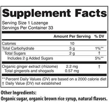 USDA Organic Sweet Ginger Pear Tummydrops, Gluten Free & Vegan. 33 Individually Wrapped Organic Ginger Lozenges in a Resealable Bag.