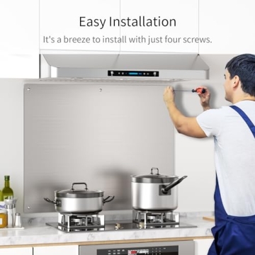 IKTCH Stainless Steel Backsplash for Kitchen Protection