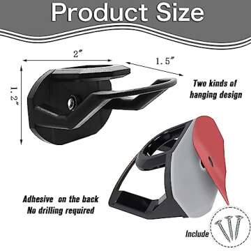 RUIPBOTE 24 Pack Adhesive Hat Hooks for Wall - Easy Install Hat Hanger