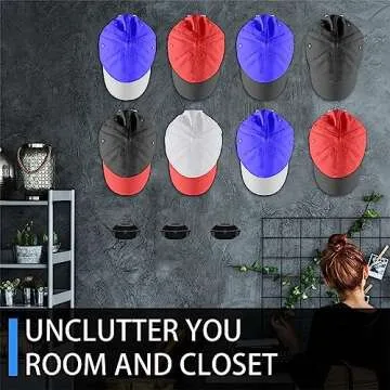 RUIPBOTE 24 Pack Adhesive Hat Hooks for Stylish Displays