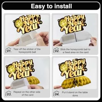 New Years Decorations 2025 with 12 Honeycomb Centerpieces