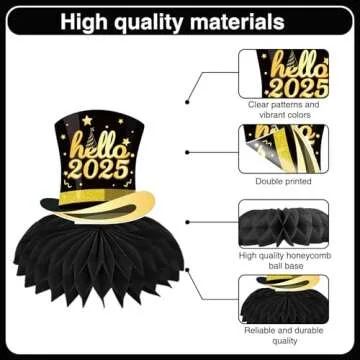 New Years Decorations 2025 with 12 Honeycomb Centerpieces