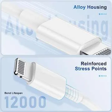 3 Pack Apple MFi Certified Charger Cable 6ft for All iPhones