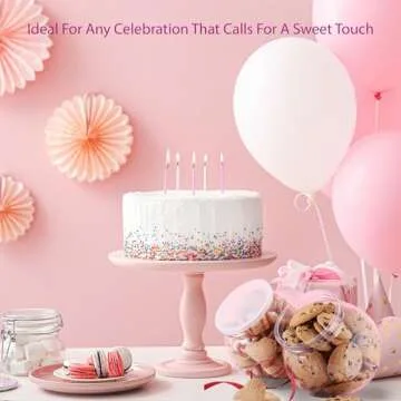 DilaBee 3 Pack Plastic Candy Jar - 48oz Round Candy Jars with Lids for Candy Buffet, Kitchen & Office Desk - Plastic Jars with Lids for Candy, Cookies & Snacks - Clear Jar with Labels BPA-Free