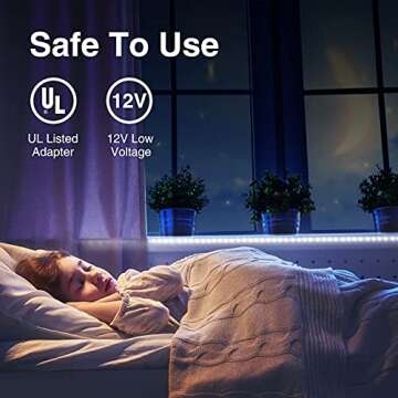 Onforu LED Light Strip,16.4ft Dimmable LED Tape Light, 6000K Daylight White Strip Lighting, 300 LEDs Flexible Vanity Mirror Light, 5M 12V Ribbon Rope Light for Bedroom, Under Cabinet,Kitchen,Christams