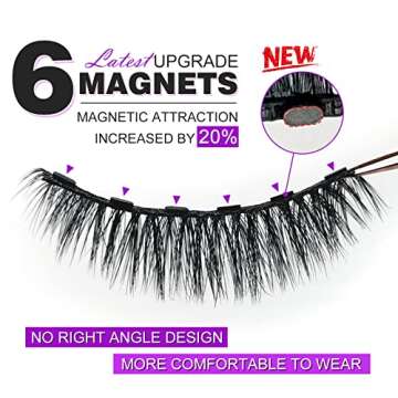 Royaomis 10 Pairs Cat-Eye Magnetic Lashes With Eyeliner Natural Looking, 3D Magnetic Eyelashes Natur...