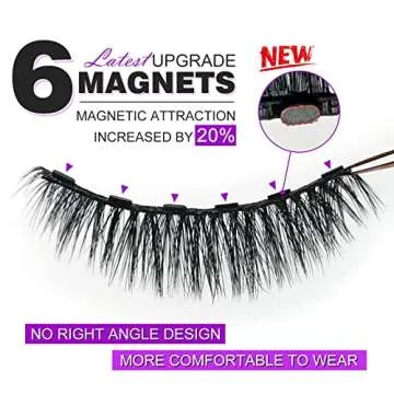Royaomis 10 Pairs Cat-Eye Magnetic Lashes With Eyeliner Natural Looking, 3D Magnetic Eyelashes Natur...