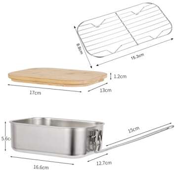 VALINK Outdoor Bento Box with Bamboo Lid for Camping