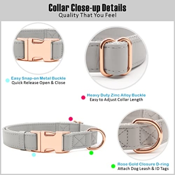 Soft Leather Dog Collar and Leash Set for Stylish Training