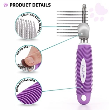 Poodle Dematting Comb Brush for Dogs and Cats - Detangling Tool