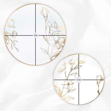 Elegant PlasticPro Floral Design Plates Set - 60 Pieces