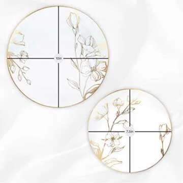 Elegant PlasticPro Floral Design Plates Set - 60 Pieces