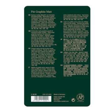 Faber-Castell Pitt Graphite Matte Pencil Set, Metal Tin of 8 Graphite Pencils and Sketching Accessories (HB, 2B, 4B, 6B, 8B, 10B, 12B, 14B), Pencil Sharpener, Eraser and Blending Stump