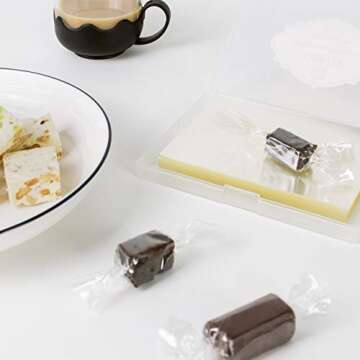 AZDVZD Candy Wrapper, Caramel and Chocolate Wrappers, Natural Cellophane, 500 Square Sheets,3.5x5 Inches,Candy Paper for Caramel, Treats, Lollipop