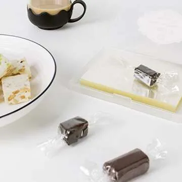 AZDVZD Candy Wrapper, Caramel and Chocolate Wrappers, Natural Cellophane, 500 Square Sheets,3.5x5 Inches,Candy Paper for Caramel, Treats, Lollipop