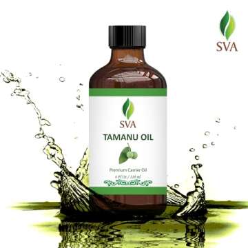 SVA Tamanu Oil - 4 Fl Oz – 100% Natural Cold Pressed Tamanu Oil - for Face, Skin Care, Hair Care, Scalp Massage & Body Massage – Carrier Oil with Dropper