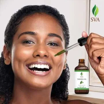 SVA Tamanu Oil - 4 Fl Oz – 100% Natural Cold Pressed Tamanu Oil - for Face, Skin Care, Hair Care, Scalp Massage & Body Massage – Carrier Oil with Dropper