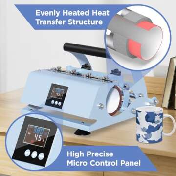 OIIEE 30OZ Tumbler Heat Press Machine 110V Auto Timer Cup Mug Heat Press Machine for 9 OZ 11 OZ 15 OZ 16 OZ 20 OZ 30 OZ Sublimation Straight Tumbler Bottles,Ceramic Mugs,Glass Cans Heat Transfer Print