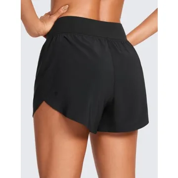 CRZ YOGA High Waisted Running Shorts for Women 3" Split