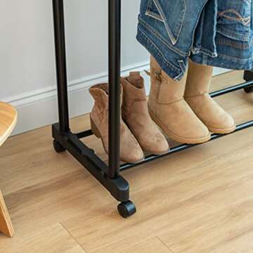 IRIS USA Adjustable Portable Double-Rod Clothes Rack