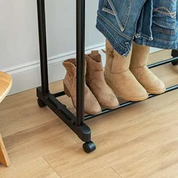 IRIS USA Adjustable Portable Double-Rod Clothes Rack