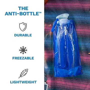 Vapur Solid Flexible Water Bottle - with Carabiner